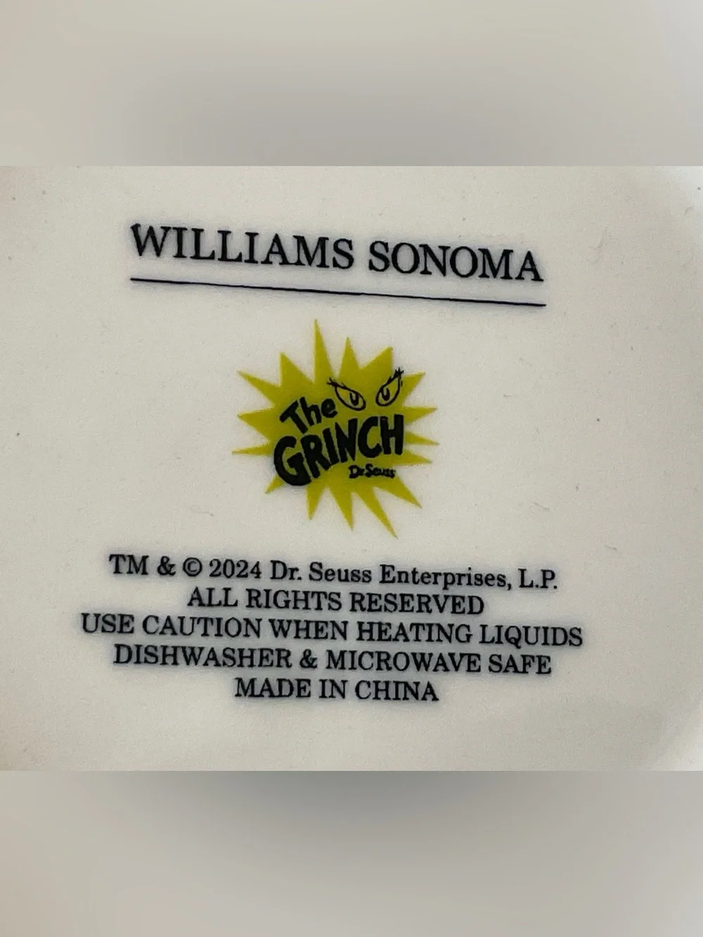 The Grinch Mug by Williams Sonoma Coffee/Tea/Hot Chocolate Mug